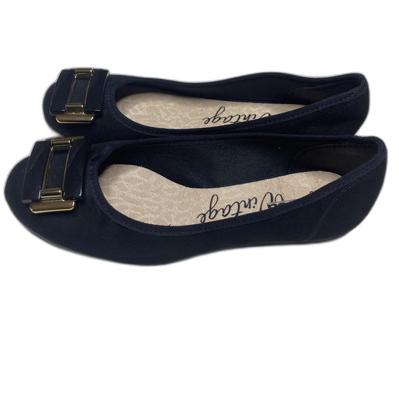 EU MOLECA VINTAGE Ballet Flats Velvety Finish Made in Brazil Womens 5 Black Gold - Picture 5 of 7